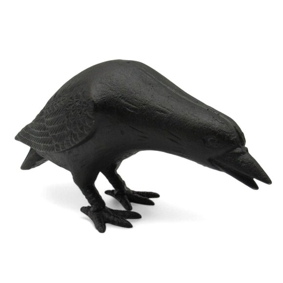 Cast Iron CROW or RAVEN with Head Down Black Rustic Finish Home And Garden 10" - Picture 1 of 11
